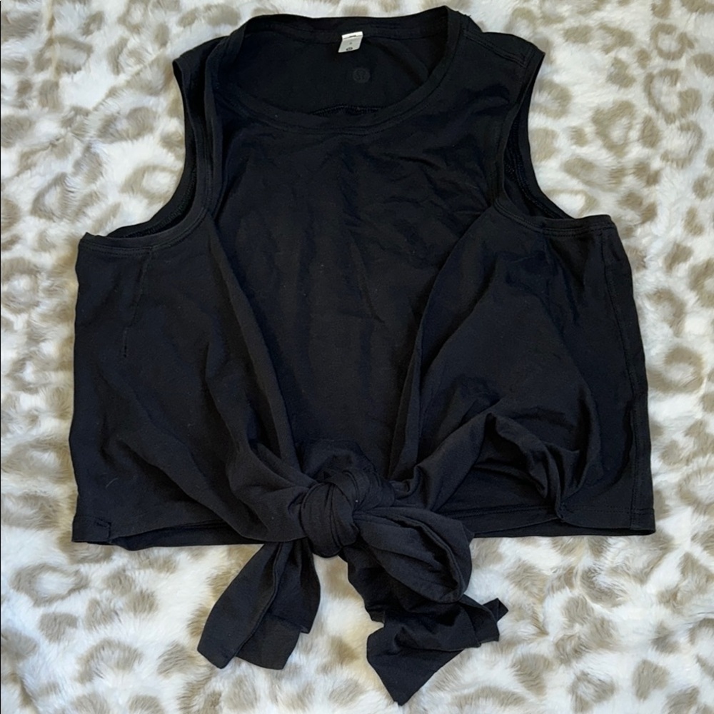 Lululemon Black Sleeveless Tie-Front Top